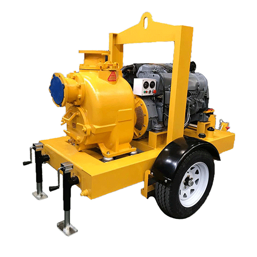 Trailor type diesel centrifugal self priming trash pump